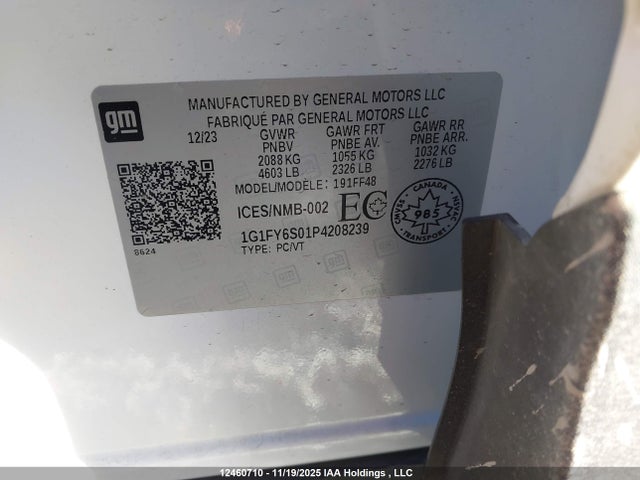 1G1FY6S01P4208239 Chevrolet Bolt Euv Lt