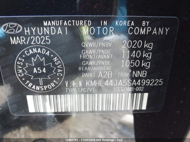 Продажа на аукционе авто 2025 Hyundai Sonata Preferred-trend, vin: KMHL44JA5SA499225, номер лота: 12460781