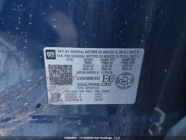 3GKALTEV6NL113533 GMC Terrain Sle