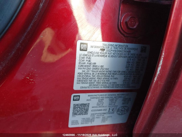1GCPYFED9MZ350489 Chevrolet Silverado K1500 Lt Trail Boss