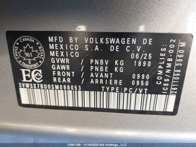 Volkswagen Jetta Comfortline 2025 3VWSX7BU0SM098053 Image 9