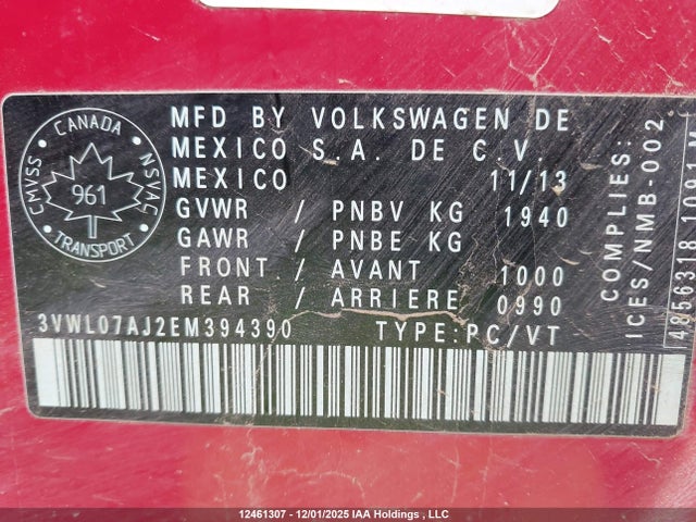 3VWL07AJ2EM394390 Volkswagen JETTA SEL
