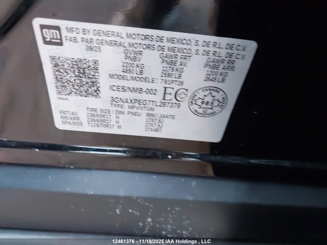 3GNAXPEG7TL287379 Chevrolet EQUINOX LT