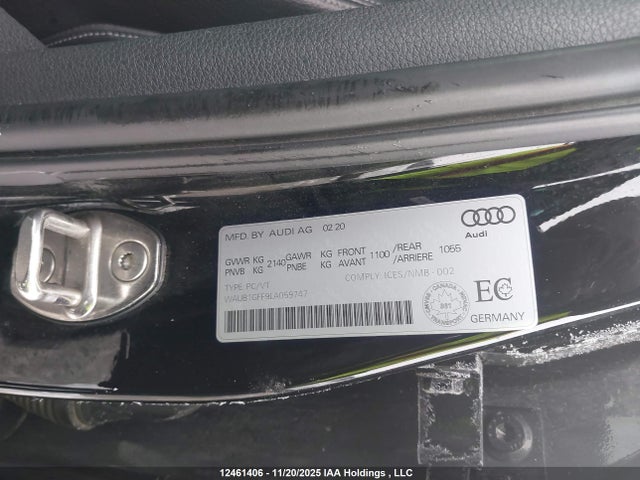 WAUB1GFF9LA059747 Audi S3 2.0t Progressiv
