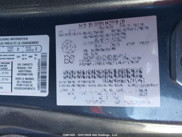 1FA6P8TH6H5215991 Ford Mustang