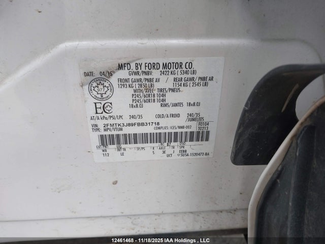 2FMTK3J89FBB31718 Ford EDGE SEL