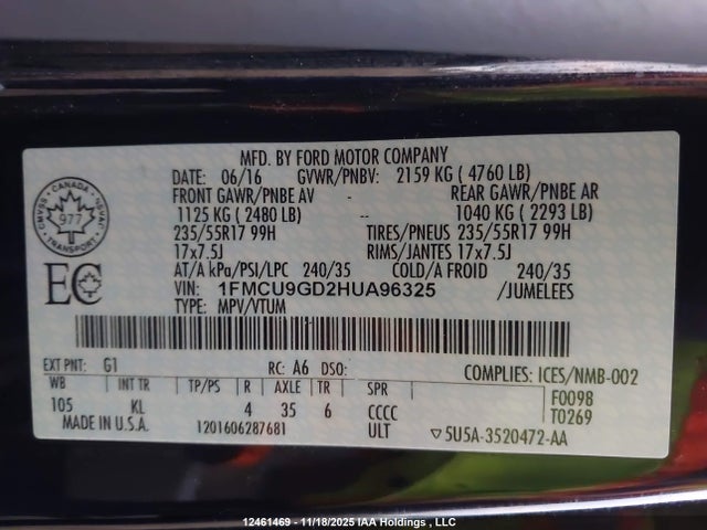 Ford ESCAPE SE 2017 1FMCU9GD2HUA96325 Image 37