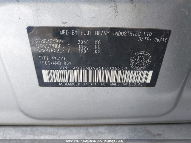 4S3BNDA65F3005240 Subaru Legacy 2.5i