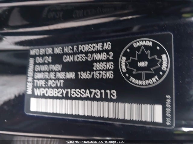 WP0BB2Y15SSA73113 Porsche Taycan Cross Turismo 4s