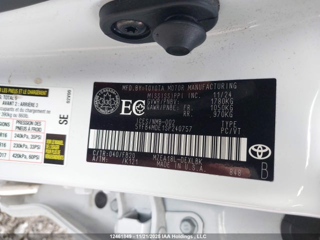 Toyota COROLLA LE 2025 5YFB4MDE1SP240757 Image 22