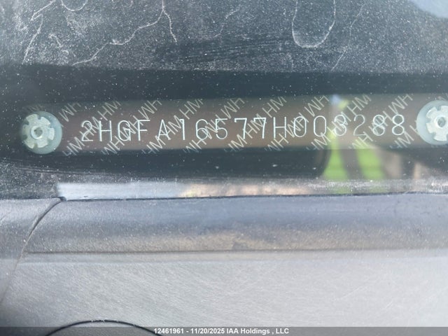 12461961 :رقم المزاد ، 2HGFA16577H003288 vin ، 2007 Honda Civic Lx مزاد بيع