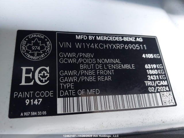 W1Y4KCHYXRP690511 Mercedes-Benz Sprinter 2500