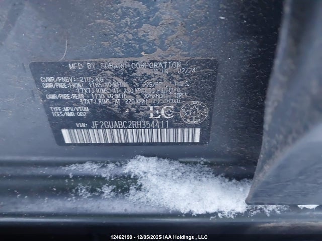 Aukcja sprzedaży 2024 Subaru Crosstrek Convenience, vin: JF2GUABC2RH354411, numer aukcji: 12462199