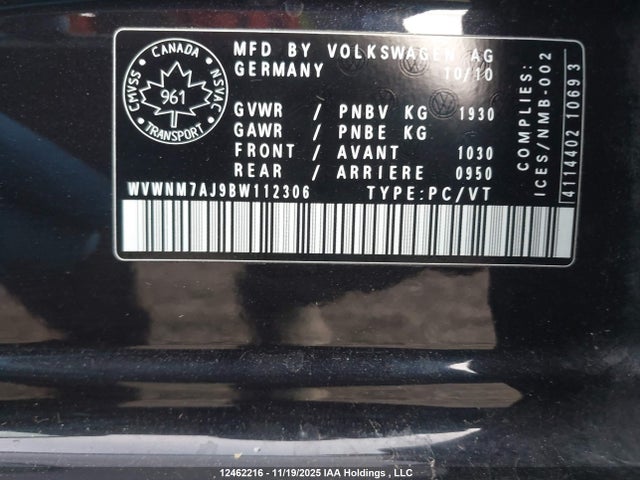 Aukcja sprzedaży 2011 Volkswagen Golf 2.0 Tdi Comfortline/2.0 Tdi Highline, vin: WVWNM7AJ9BW112306, numer aukcji: 12462216