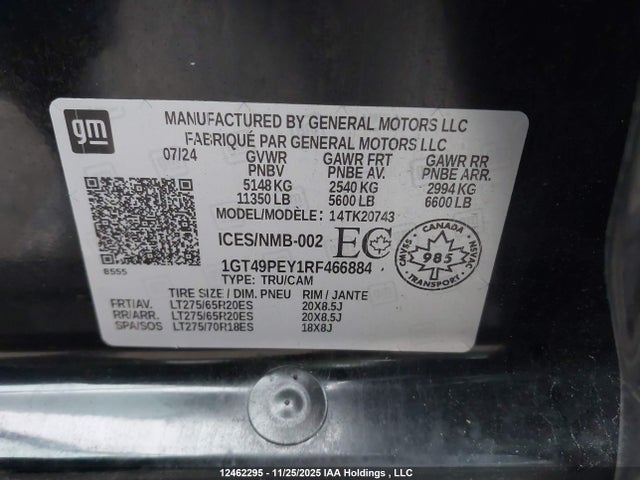 1GT49PEY1RF466884 GMC Sierra 2500hd At4