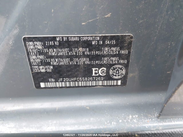 Subaru Crosstrek Onyx 2025 JF2GUHFC5S8267269 Image 9