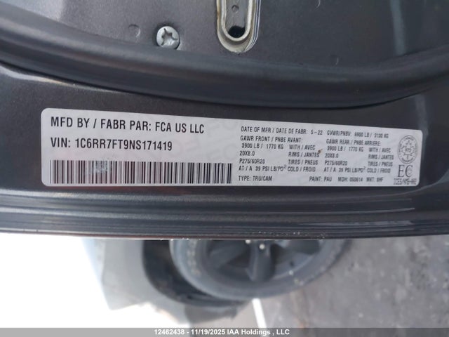 1C6RR7FT9NS171419 RAM 1500 Classic Tradesman