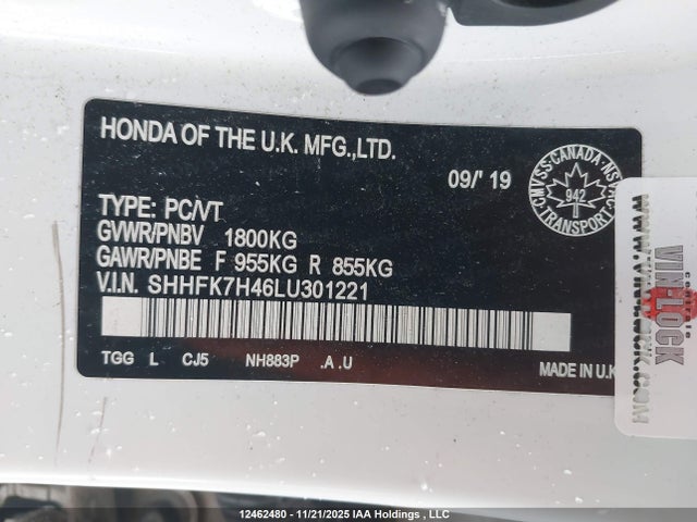 SHHFK7H46LU301221 Honda Civic