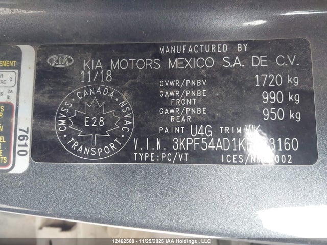 3KPF54AD1KE053160 KIA Forte Ex/ex Limited/ex Premium/ex+