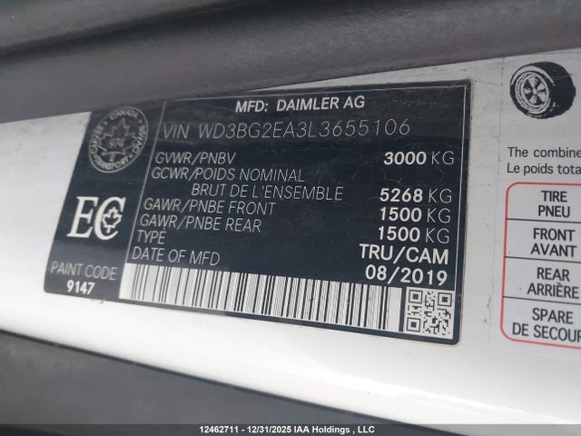Mercedes-Benz Metris 2020 WD3BG2EA3L3655106 Image 9