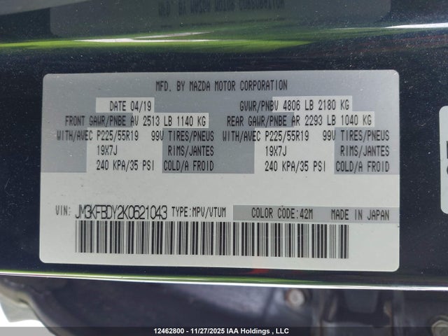 JM3KFBDY2K0621043 Mazda Cx-5 Grand Touring Reserve
