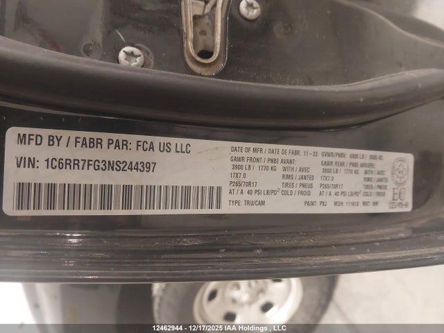 RAM 1500 Classic Tradesman 2022 1C6RR7FG3NS244397 Image 18