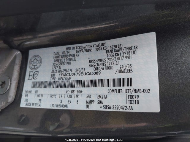 Ford ESCAPE S 2014 1FMCU0F79EUC55389 Image 26