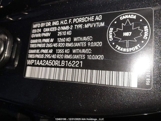 Porsche Macan 2024 WP1AA2A50RLB16221 Image 9