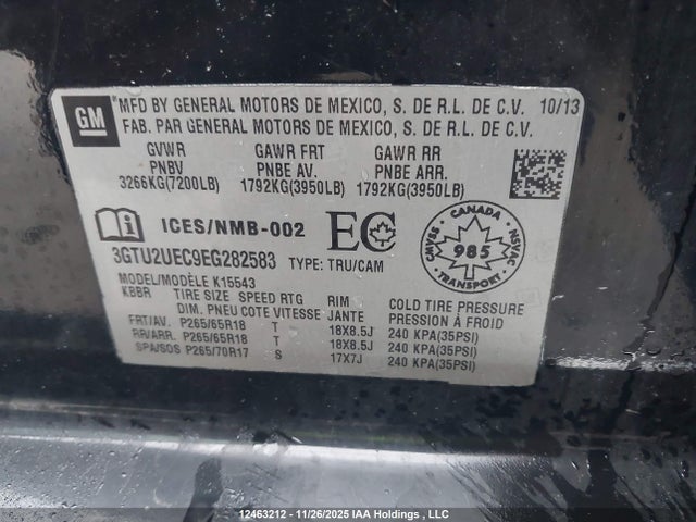 3GTU2UEC9EG282583 GMC Sierra 1500 Sle