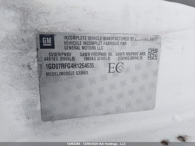 1GD07RFG4H1264635 GMC Savana Cutaway 3500 1wt