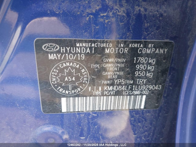KMHD84LF1LU929043 Hyundai Elantra