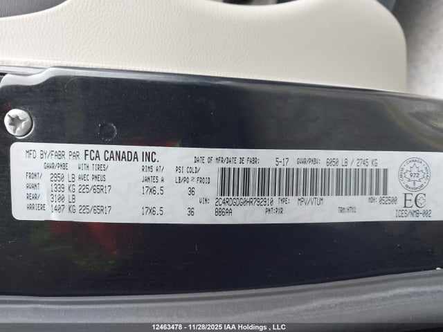 2C4RDGDG0HR792910 Dodge Grand Caravan
