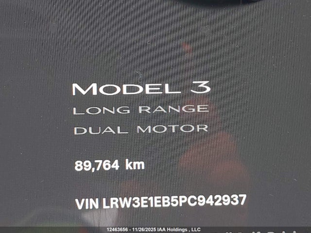 12463656 :رقم المزاد ، LRW3E1EB5PC942937 vin ، 2023 Tesla Model 3 مزاد بيع