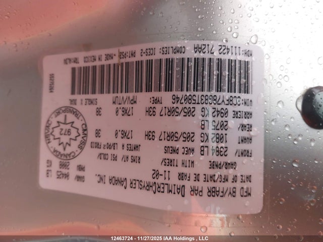 12463724 :رقم المزاد ، 3C8FY78G83T580746 vin ، 2003 Chrysler Pt Cruiser Gt مزاد بيع