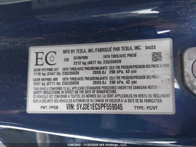 Tesla MODEL 3 2023 5YJ3E1EC5PF559045 Image 17