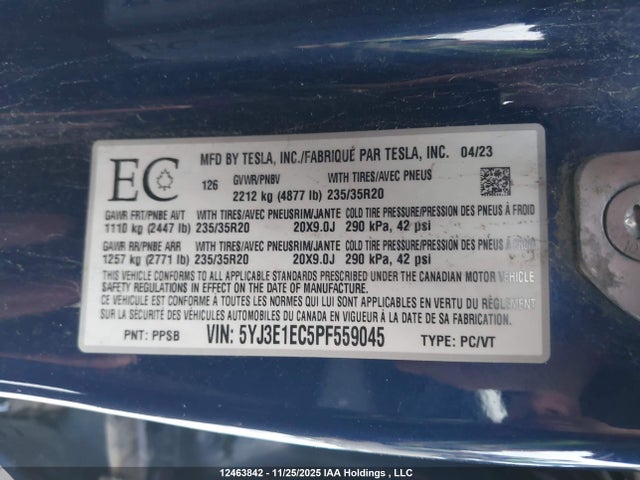 Tesla MODEL 3 2023 5YJ3E1EC5PF559045 Image 9