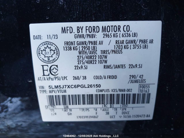 5LM5J7XC6PGL26150 Lincoln Aviator Reserve