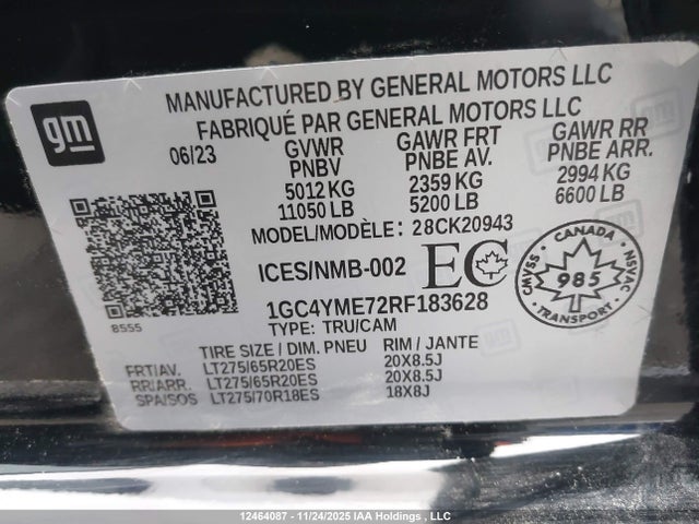 1GC4YME72RF183628 Chevrolet Silverado 2500hd Custom