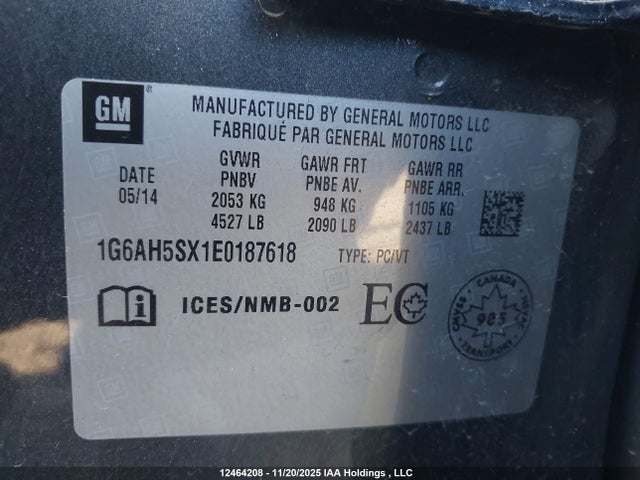 1G6AH5SX1E0187618 Cadillac ltg