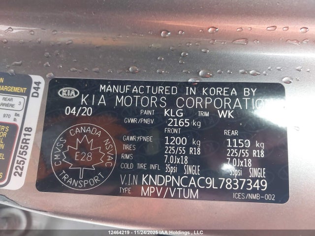 KNDPNCAC9L7837349 KIA Sportage Ex