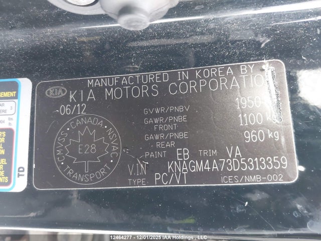 Auction sale of the 2013 Kia Optima Lx, vin: KNAGM4A73D5313359, lot number: 12464277