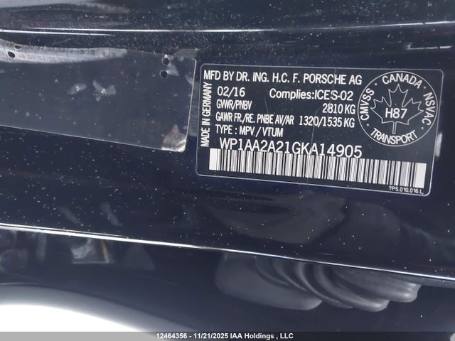 Porsche Cayenne 2016 WP1AA2A21GKA14905 Image 18
