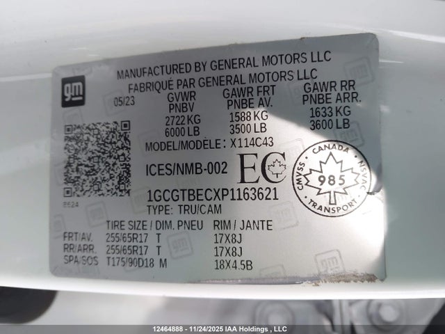 1GCGTBECXP1163621 Chevrolet Colorado