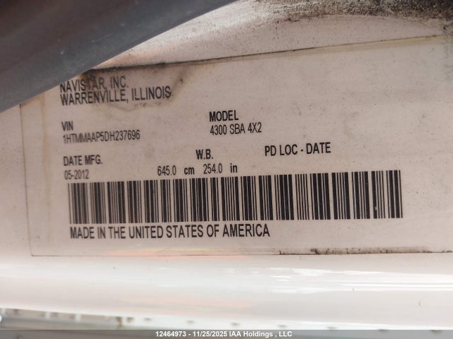 Продаж на аукціоні авто 2013 International 4000 4300, vin: 1HTMMAAP5DH237696, номер лоту: 12464973