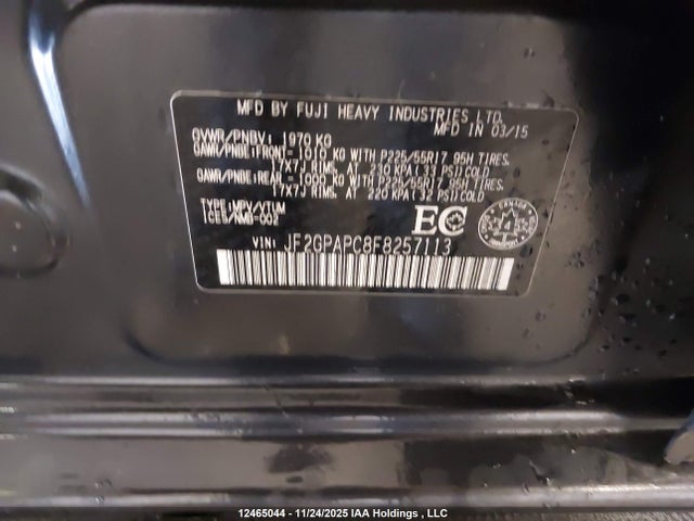 JF2GPAPC8F8257113 Subaru Xv Crosstrek 2.0 Limited