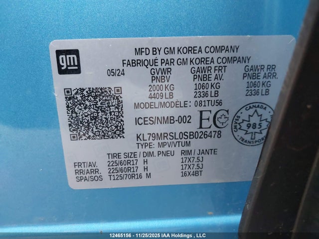 KL79MRSL0SB026478 Chevrolet Trailblazer Lt Awd