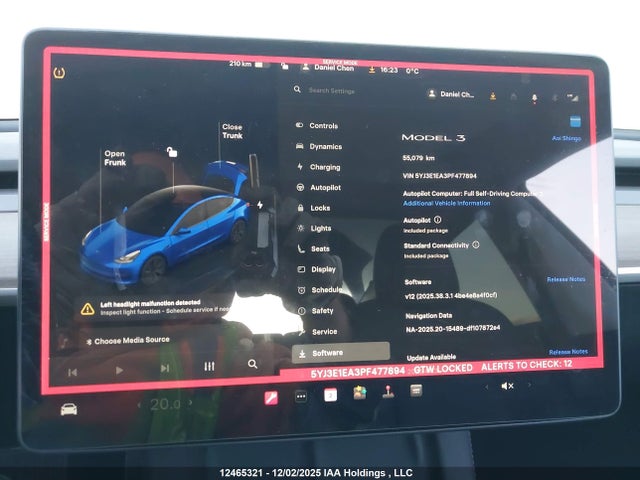 Aukcja sprzedaży 2023 Tesla Model 3 Rwd, vin: 5YJ3E1EA3PF477894, numer aukcji: 12465321