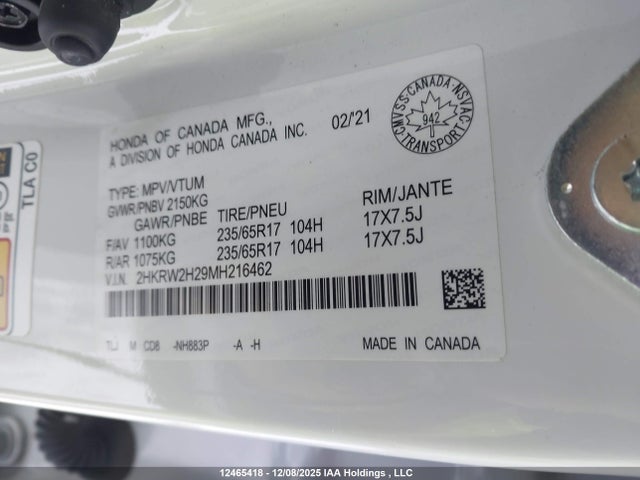 Honda l15be 2021 2HKRW2H29MH216462 Image 18