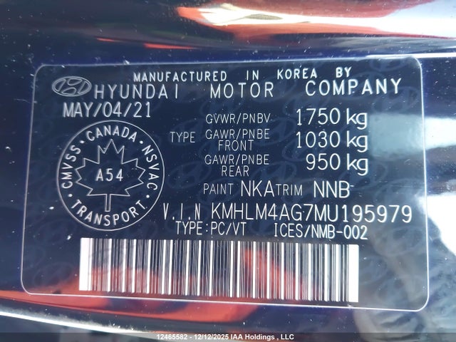 Продаж на аукціоні авто 2021 Hyundai Elantra Essential Ivt With Hyundai Smartsense Package, vin: KMHLM4AG7MU195979, номер лоту: 12465582