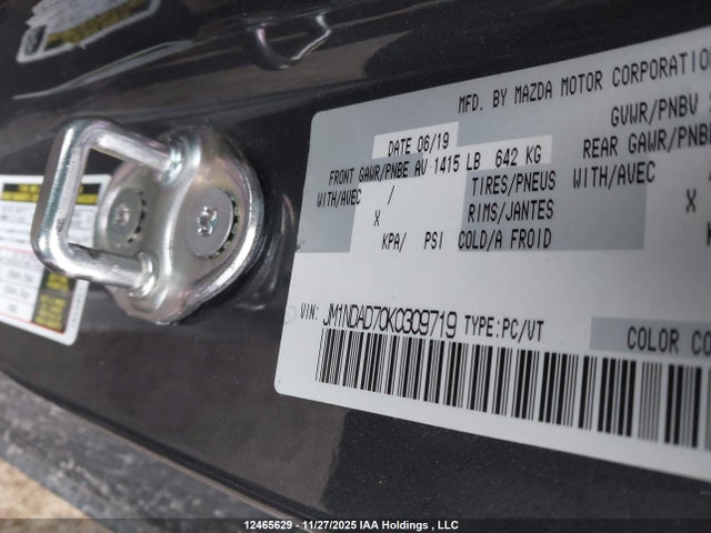 12465629 :رقم المزاد ، JM1NDAD70K0309719 vin ، 2019 Mazda Mx-5 مزاد بيع